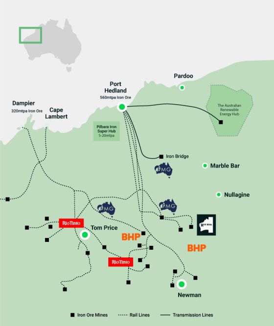 Pilbara Iron Super Hub Map